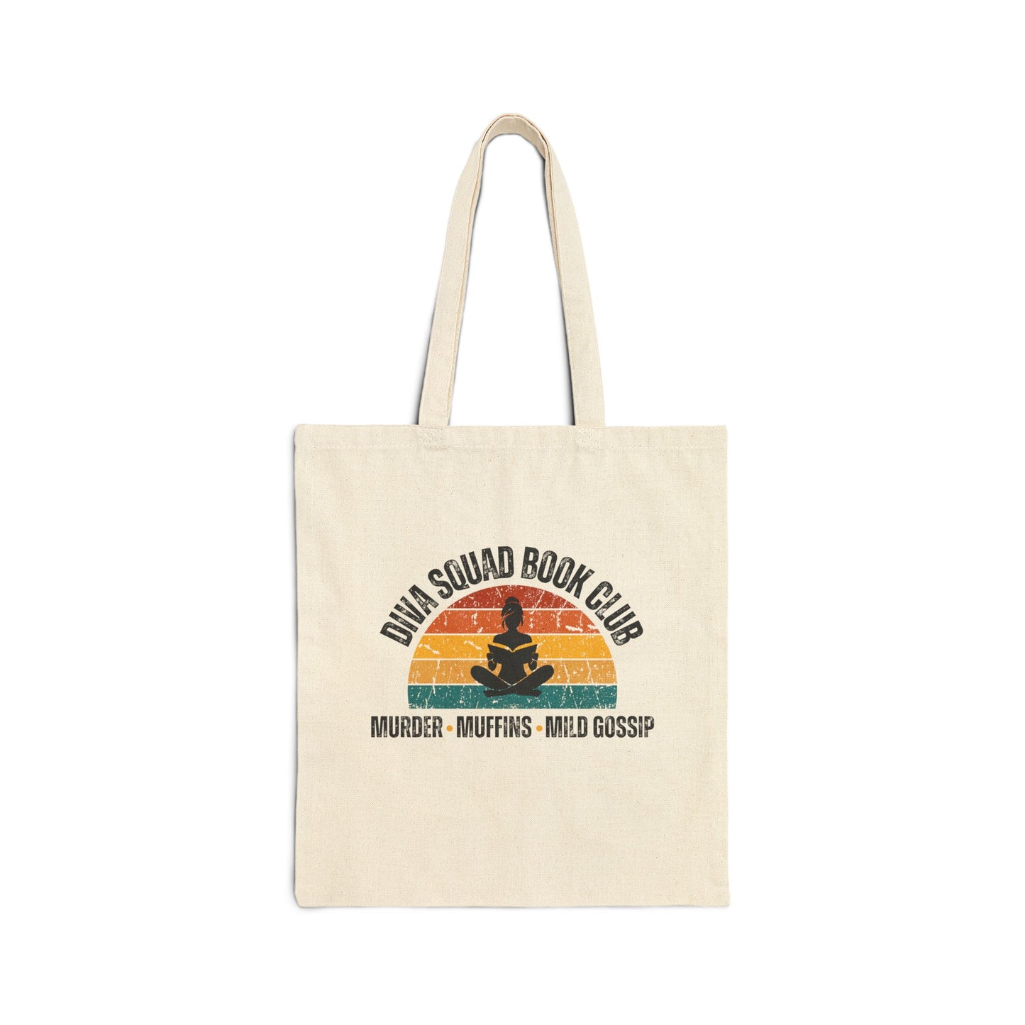 Murder, Muffins, Gossip. Canvas Tote Bag.