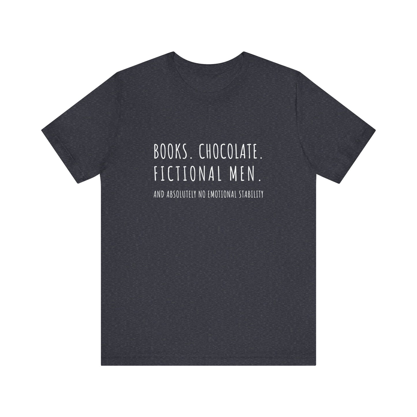 Cool Tee: Books. Chocolate. Fictional Men.