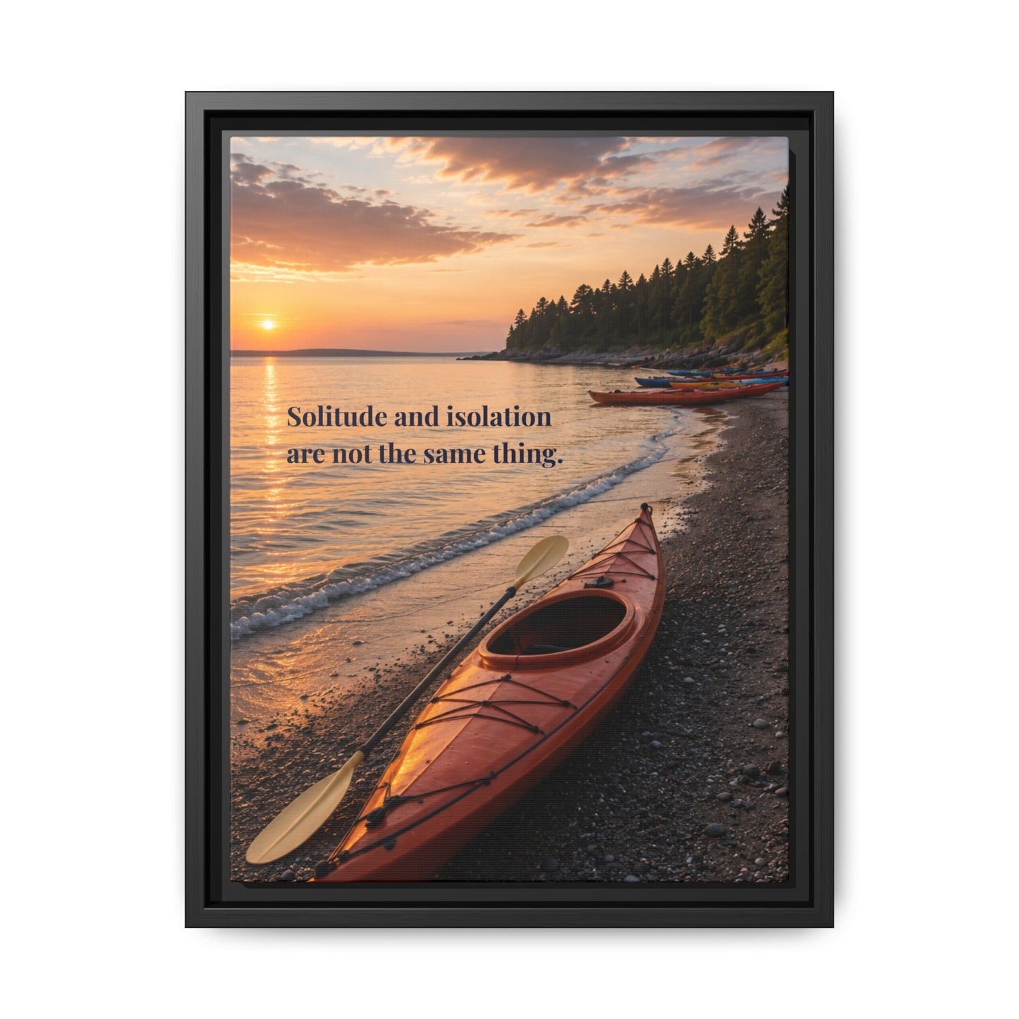 Framed Wall Art | Inspirational Decor | Kayak Sunset