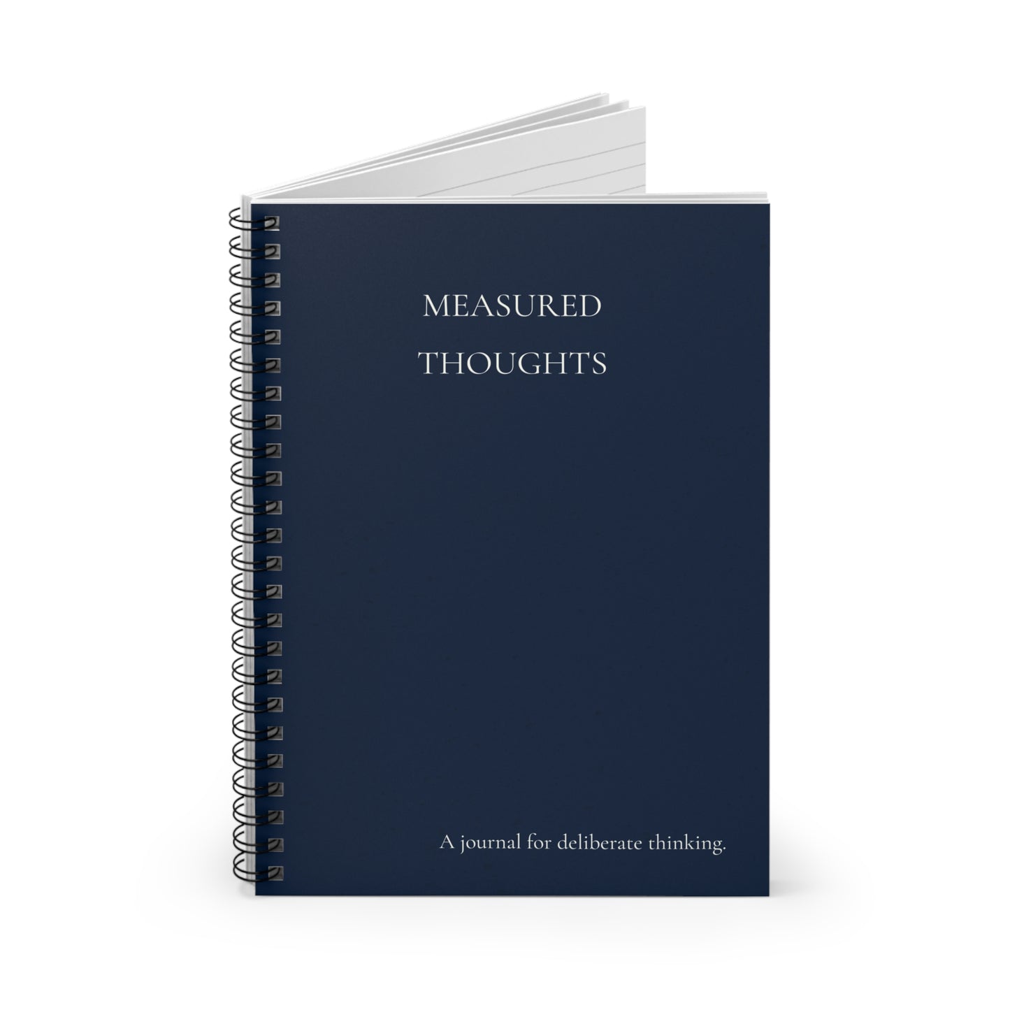 Measured Thoughts Ruled Spiral Blank Notebook