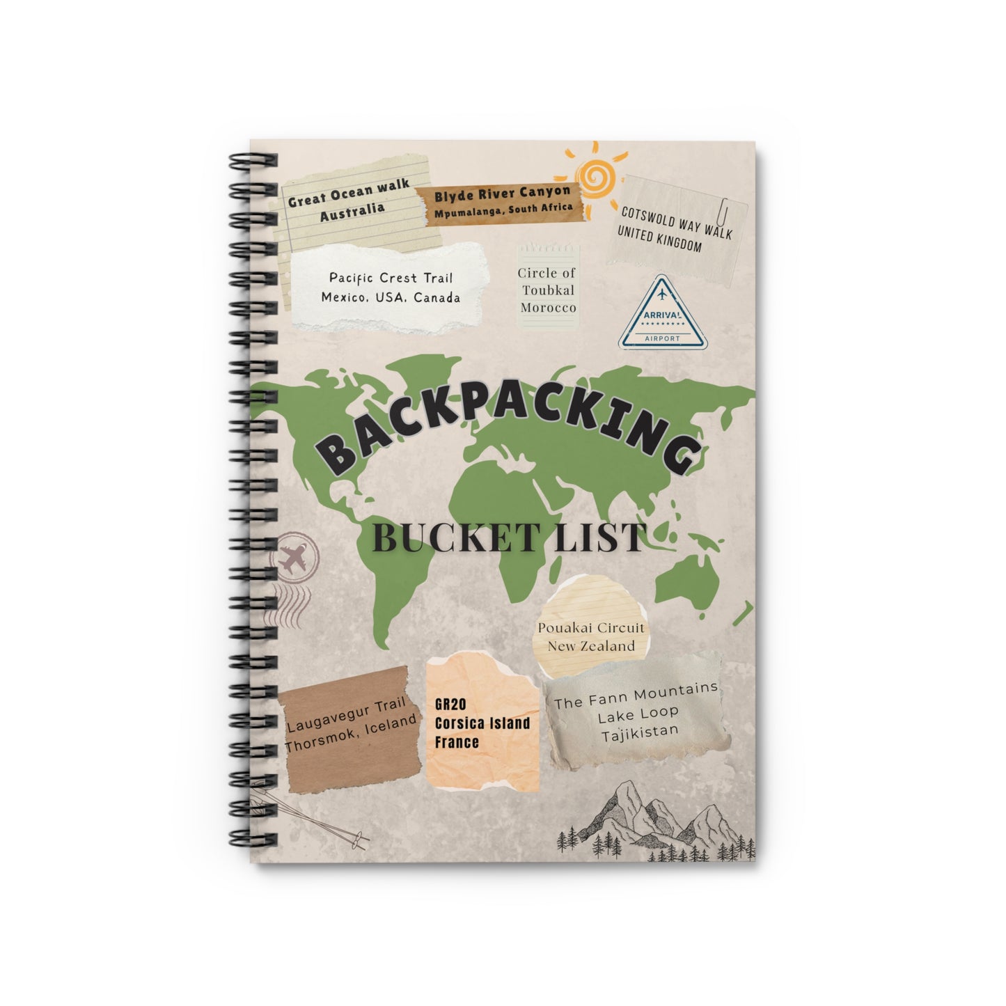 Backpacking Bucket List Blank Journal