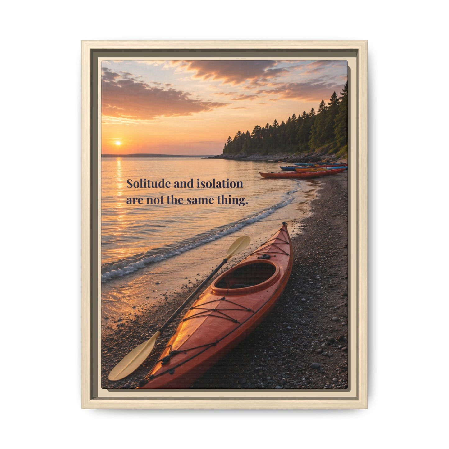 Framed Wall Art | Inspirational Decor | Kayak Sunset