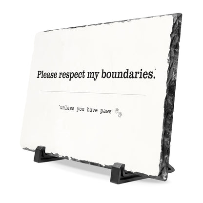 Slate Desk Plaque | Funny Boundary Gift for Dog Lovers