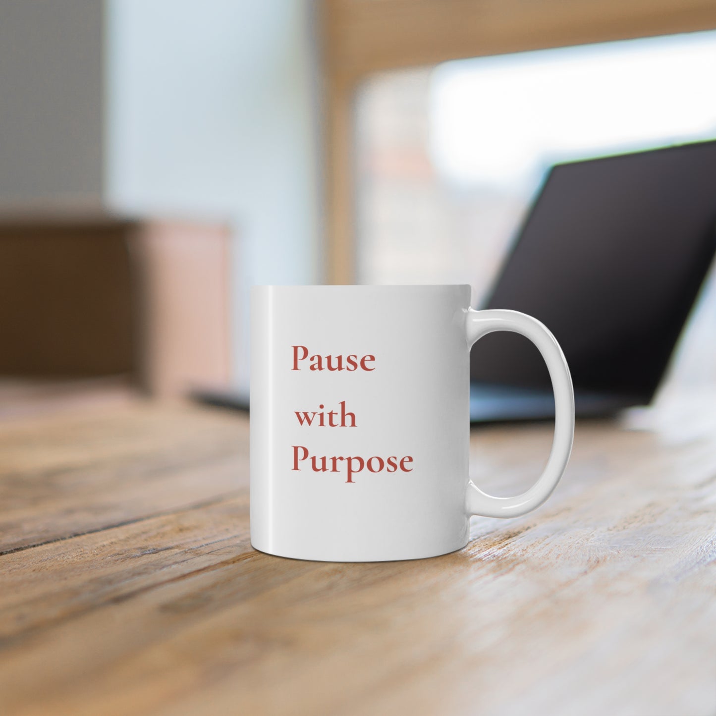 Pause with Purpose Mug — Minimalist 11oz Mug