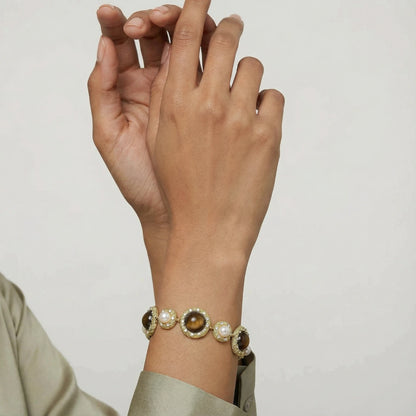 Bracelet | Tiger's Eye Pearl Wisdom Bracelet