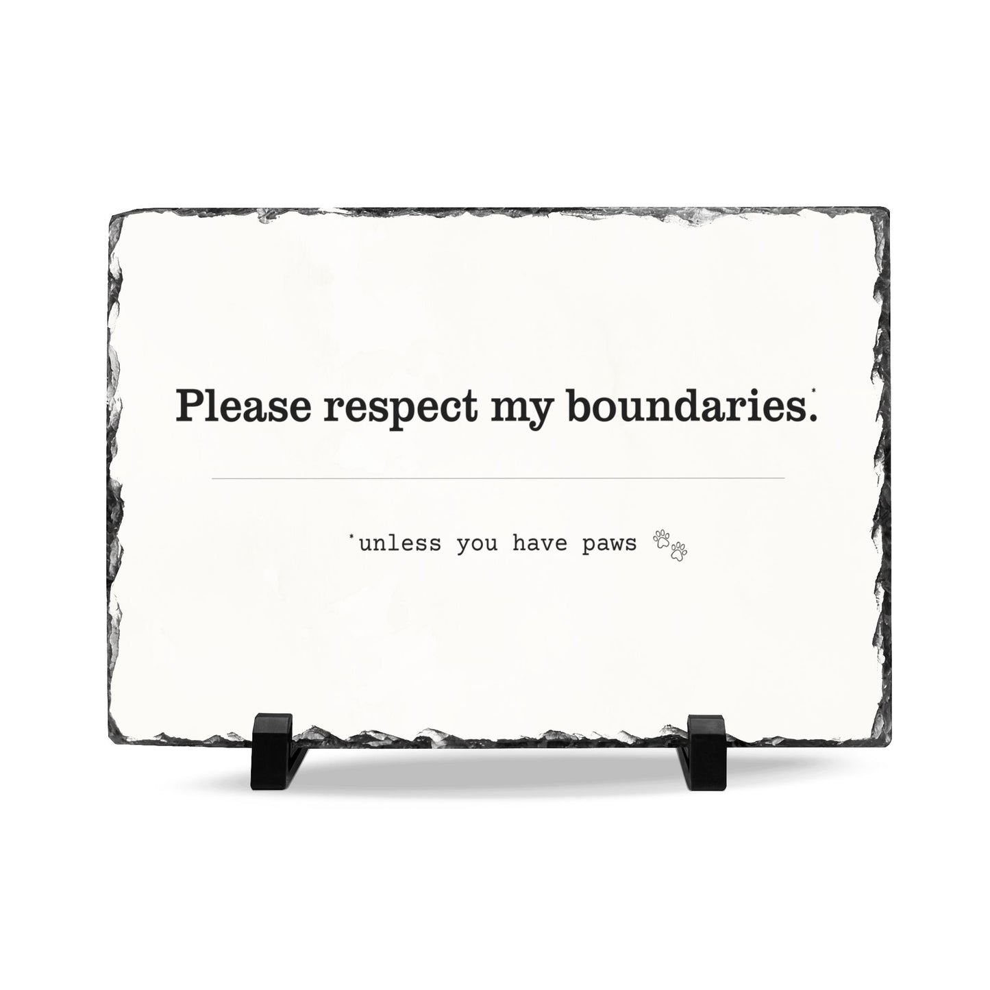 Slate Desk Plaque | Funny Boundary Gift for Dog Lovers