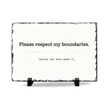 Slate Desk Plaque | Funny Boundary Gift for Dog Lovers