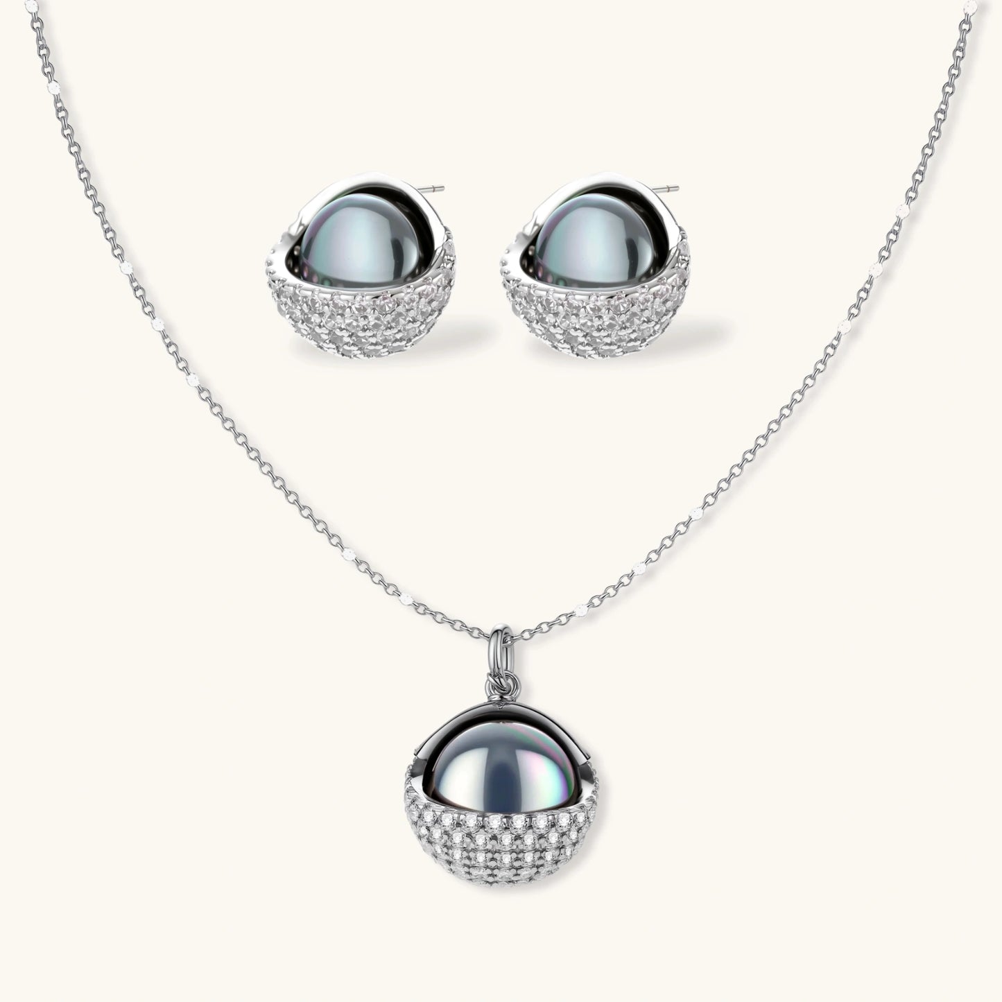 Grey Pavé Jewelry Set