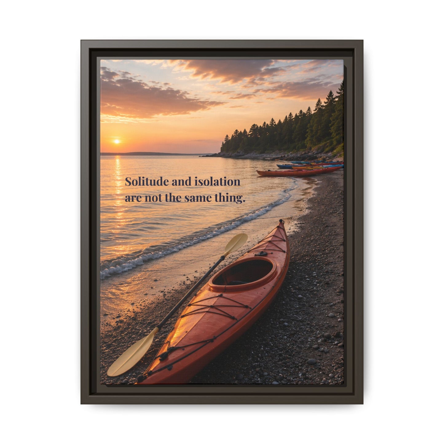 Framed Wall Art | Inspirational Decor | Kayak Sunset