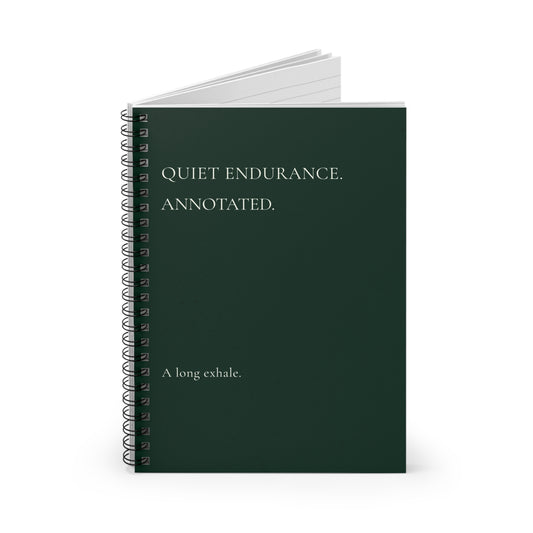 Quiet Endurance Annotated — Spiral Lined Blank Journal