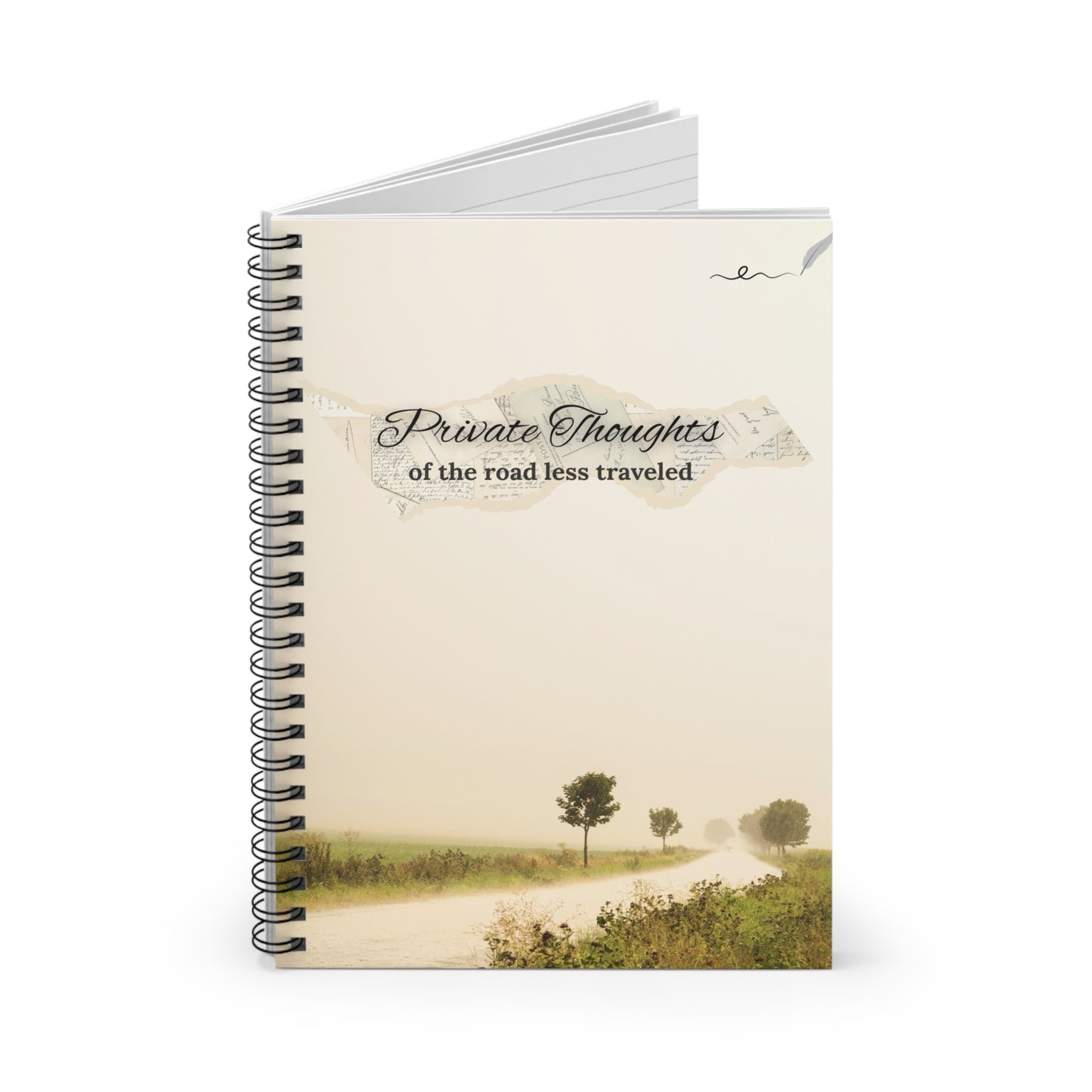 Private Thoughts Spiral Journal Lined Notebook