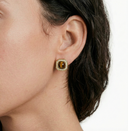 Golden Octagon Studs