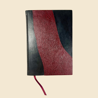 Unique Burgundy Leather Journal - Sharkskin & Calfskin
