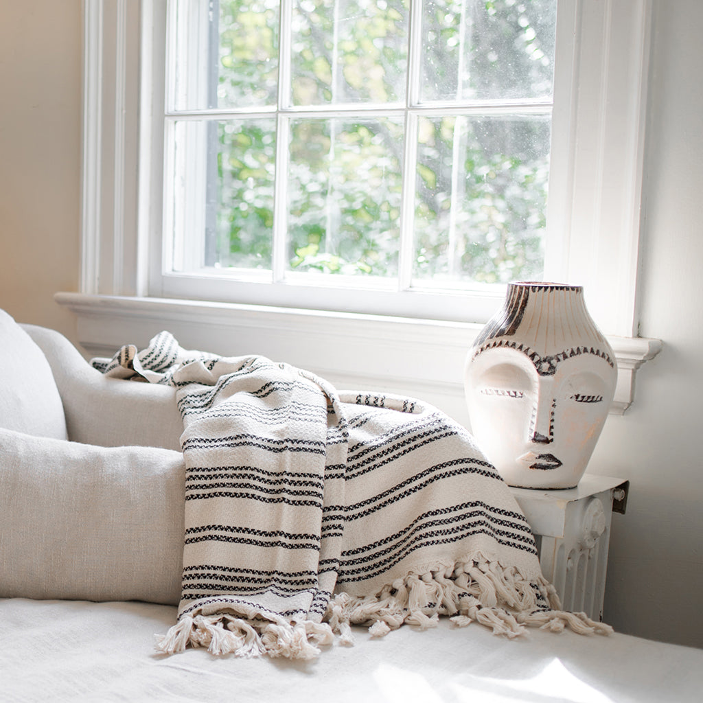 Woven Stripe Handmade Turkish Throw